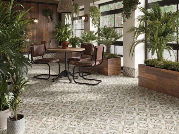 Anti-Slip Vintage Porcelain Tiles - Classic Bathroom Flooring Solution
